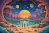 stunning illustration psychedelic, lifestyle, surrealism