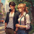 do a anime couple character art anime style