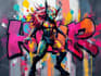create digital oil abstract art and graffiti abstract