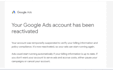 reactive your suspended google ads adwords account