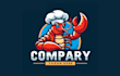 design high quality seafood mascot logo with creative concept