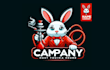 make hookah cartoon bunny logo for you with new concept