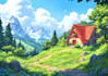 draw visual novel character, cg, design, background in anime