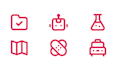 design unique, simple, svg, flat and modern custom icons set