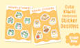 do cute kawaii doodle emoticon sticker design illustrations