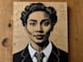 draw a custom portrait in linocut style