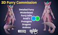 do custom vrchat furry avatar, 3d nsfw model, 3d vtuber rigging, vseeface setup