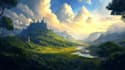 do stunning fantasy landscape, background illustration
