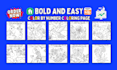 create bold and easy coloring book and color by number pages