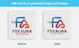 edit, fix, and vectorize ai logo and images