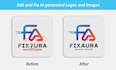 edit, fix, and vectorize ai logo and images