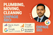 boost  plumbing, moving, cleaning website with onpage SEO
