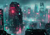 draw cyberpunk futuristic city illustration