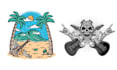 make amazing skeleton summer guitar logo