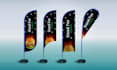 roll up, feather flag, and retractable banner design
