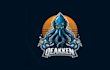 design kraken mascot logo with free source file