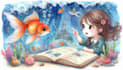 create a cute children book illustration and cover
