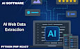 build react and python scripts software bot development, cpp web scraping django
