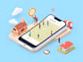 design isometric illustrations for websites, saas pitch deck, mobile app