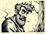 engraving linocut style digital drawing art