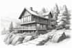 sketch landscape, house or building