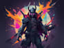 design cyberpunk and fantasy character splash art
