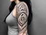 create sleeve tattoo design in geometric style