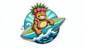 do modern surfer tiki sticker logo with an original concept