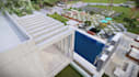 create luxury farm house design, visualization water pool,3d model,3d front yard