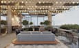render 3d restaurant interior design, bar, rooftop lounge,café, out door caffe
