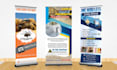 design roll up banner, backdrop, trade show booth, billboard