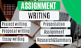 write assignment work, project work for college and universities