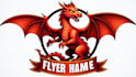 do unique flyer dragon mascot logo 1 day