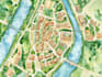 watercolor map illustration just for you