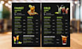 design drinks menu, bar menu and cocktail menu