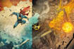 do superhero comic page and book