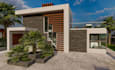 design rooftop terrace house,lodge, modern structure,landscape rendering,bedroom