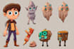 draw 2d game characters and game assets