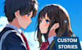 write superhero webtoon story, comic manga anime erotic script