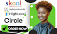 setup skool online community circle so and mighty network online course