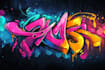 create graffiti art name with character or logo brand