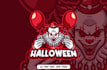 create mascot skull halloween horror logo