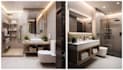 do bathroom interior design 3d and render