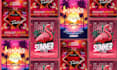 design party flyer, festival flyer or event flyer, postcard