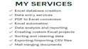 create excel database, data entry, pdf to excel conversion