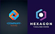design unique modern geometric 3d logo with polygon elements