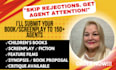 submit your screenplay, fiction, children book to 150 agents, write query letter
