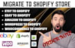 convert squarespace, opencart, woocommerce, wix, wordpress to shopify migration