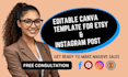 do editable canva template instagram post, website editable template canva post