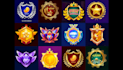 design fantasy badge, icons, elements, rank for your game
